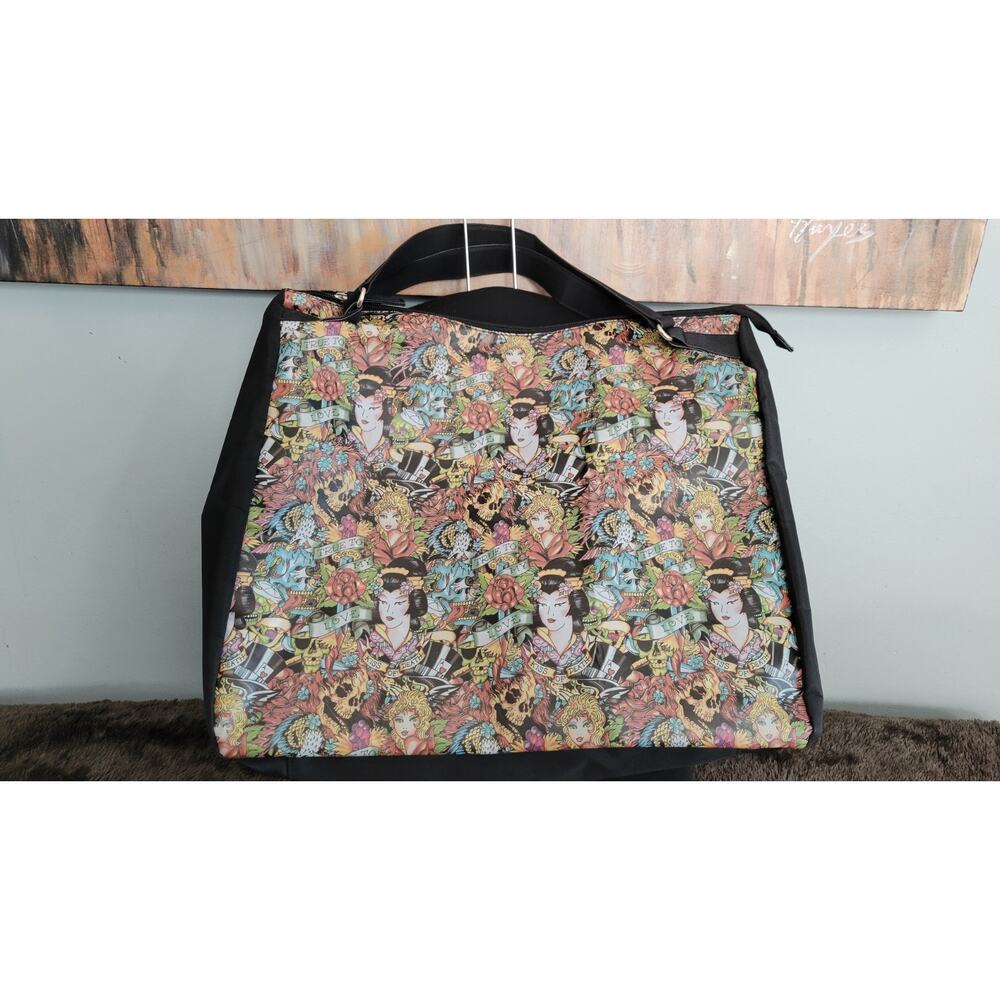 Vintage Y2K Ed Hardy By Christian Audigier Tattoo Print Tote Bag Large Weekender